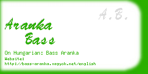 aranka bass business card